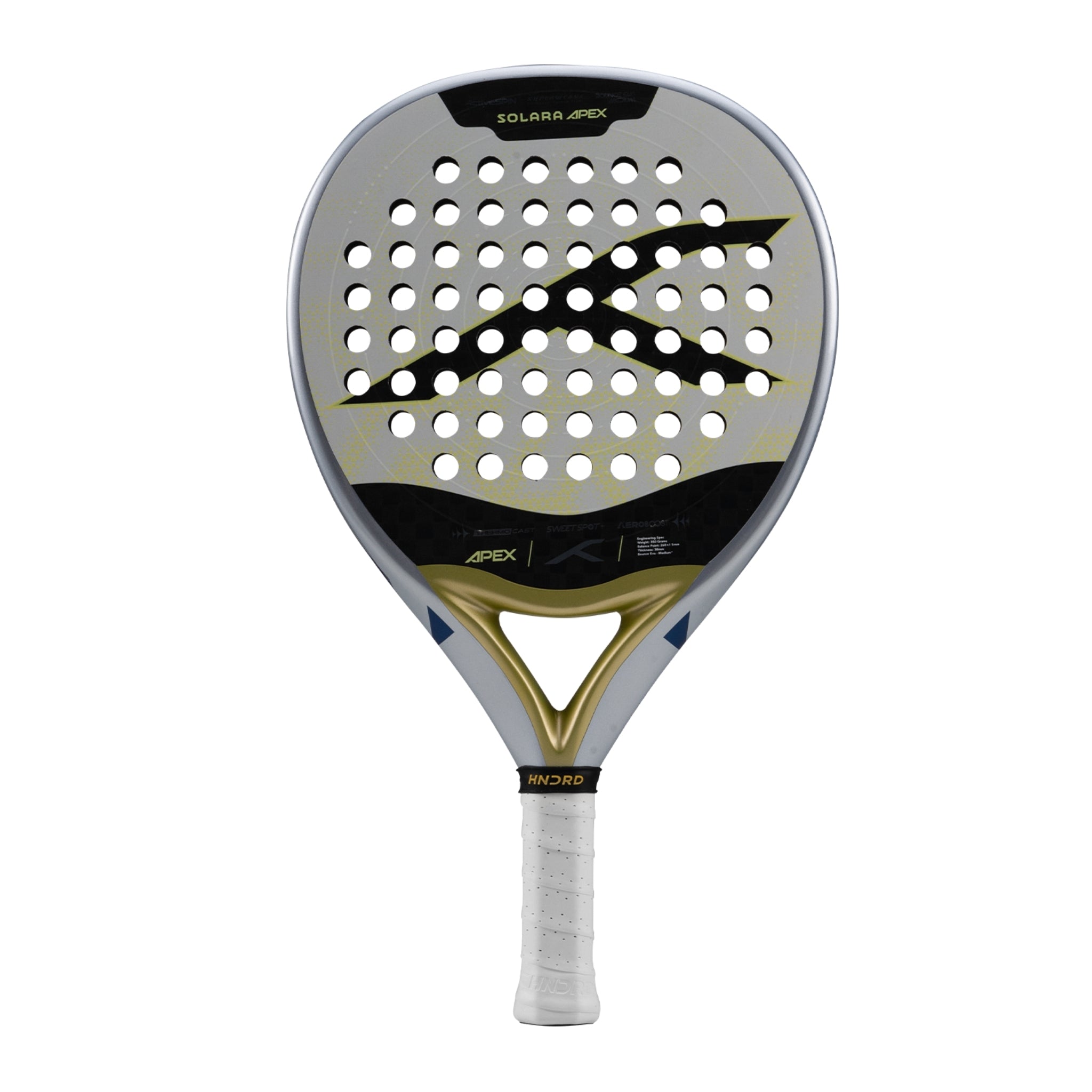 Raquette de padel Hundred Solara Apex - Blanc/Or
