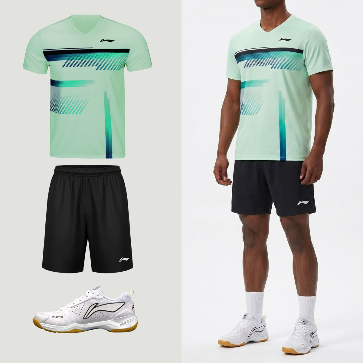 Li-Ning Stripe Vert Unisexe