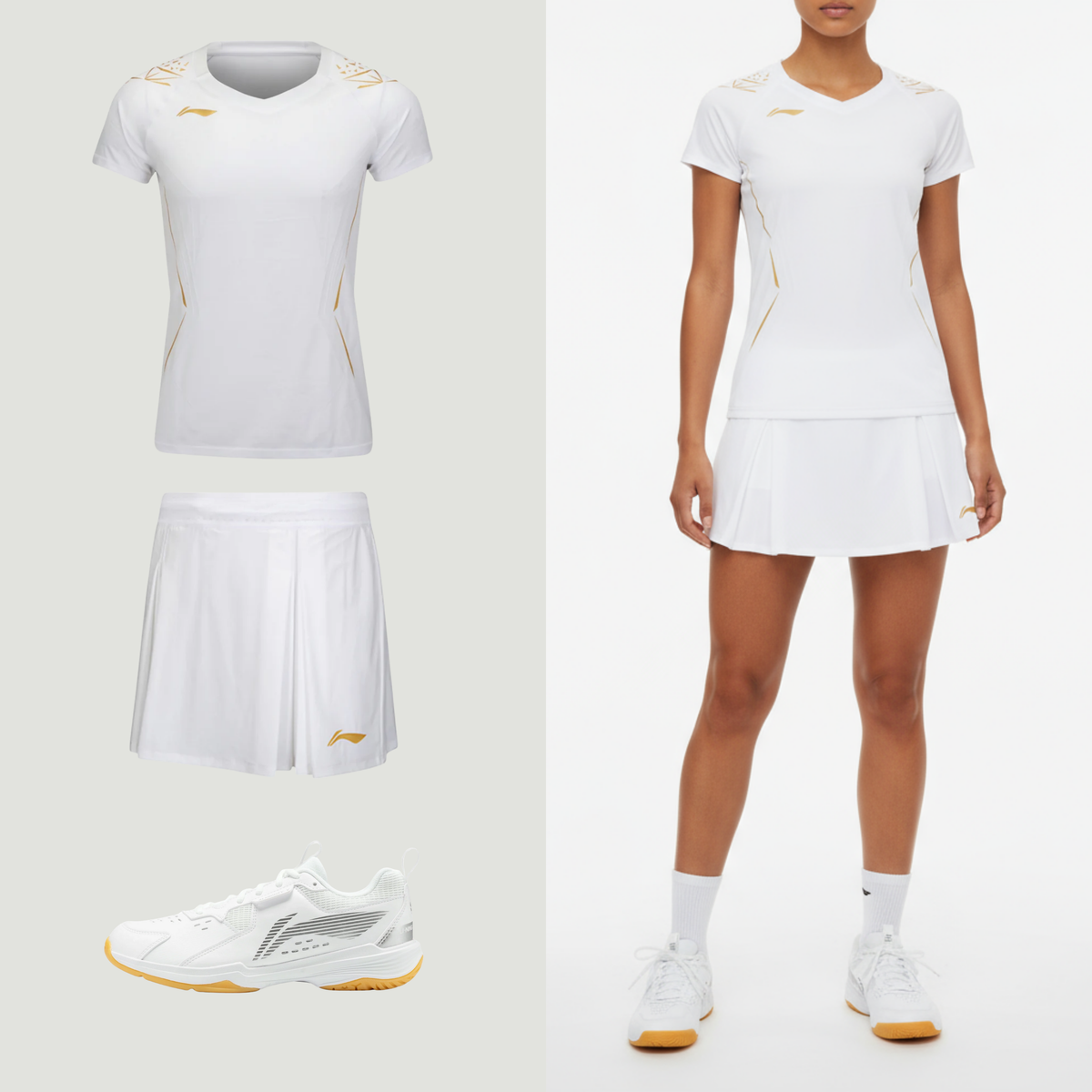 Jupe Li-Ning International Nouveau Blanc