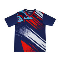 Flypower Badminton T-shirt - Flypower Mandalawangi 13 Navy/Skyblue Unisex - SportYouUp Europe