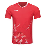 Li-Ning Badminton T-shirt - Li-Ning Matrix Red Unisex - SportYouUp Europe
